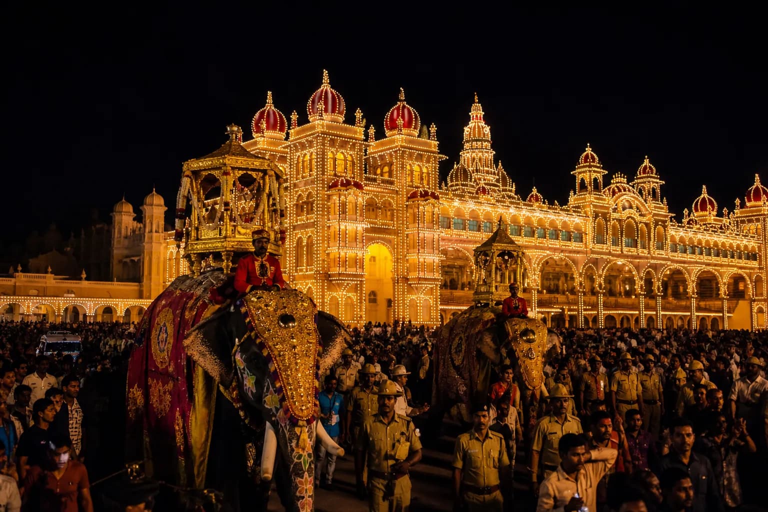 Mysuru palace illuminated during Dasara